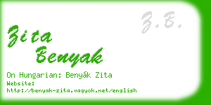 zita benyak business card